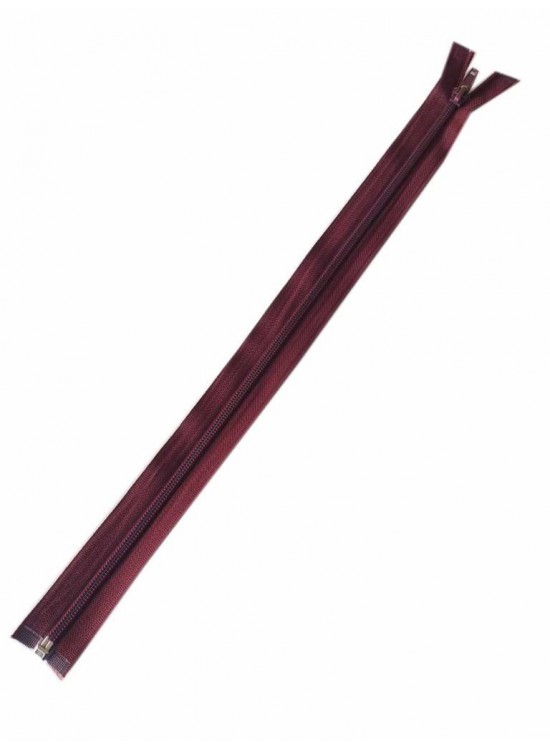 Çanta Aksesuar Koyu Bordo Renk 40 Cm Plastik Diş Fermuar Fd14
