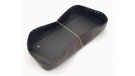 Çanta Aksesuar Koyu Kahverengi Suni Deri 28x13 cm Yüksek Çanta Tabanı Gümüş Metalli