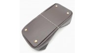 Çanta Aksesuar Koyu Kahverengi Suni Deri 28x13 cm Yüksek Çanta Tabanı Light Gold Metalli