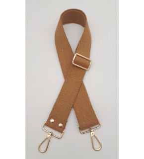 Çanta Aksesuar Koyu Sütlü Kahve 120X4 Cm Pamuklu Kolon Light Gold Metal
