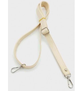 Çanta Aksesuar Krem 125X2 Cm Çanta Sapı Sürgütlü Gümüş Metal