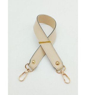 Çanta Aksesuar Krem Renk 42X2.5 Cm Kancalı Sap Light Gold Metalli