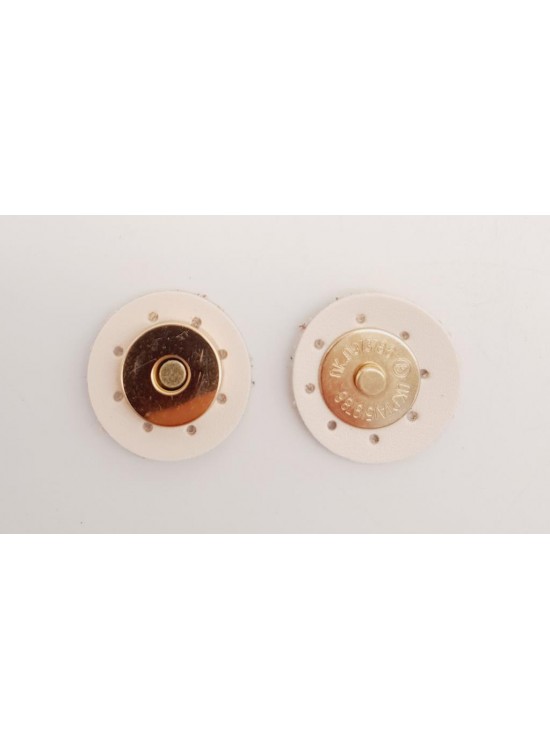 Çanta Aksesuar Krem Suni Derili Mıknatıslı Çıtçıt Light Gold Metalli