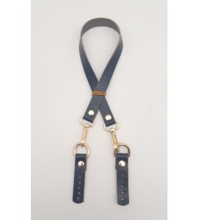 Çanta Aksesuar Lacivert Renk 60x1.5 cm Gerçek Deri Çanta Sapı Light Gold Metalli