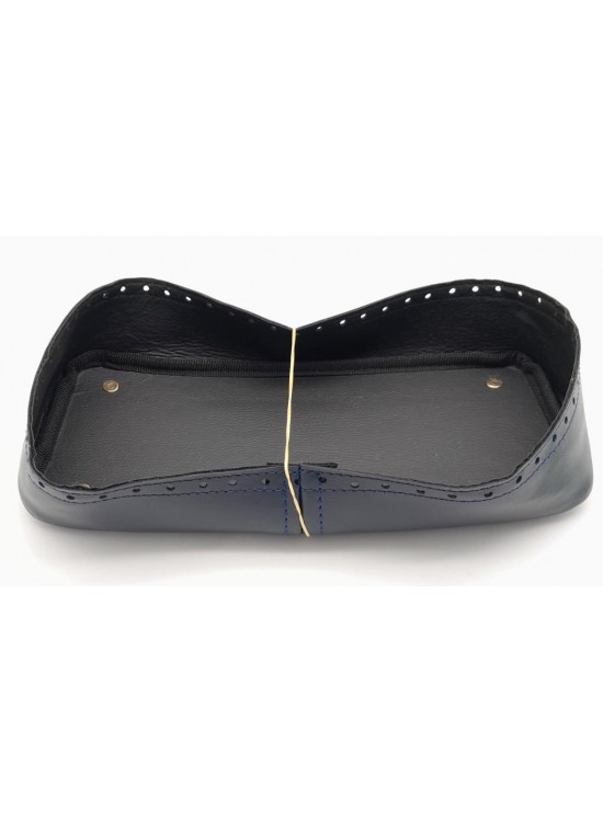 Çanta Aksesuar Lacivert Suni Deri 28x13 cm Yüksek Çanta Tabanı Light Gold Metalli