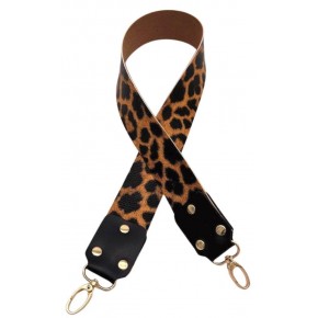 Çanta Aksesuar Ledi Moel Leopar Desenli Tek Çanta Sapı Light Gold Metalli