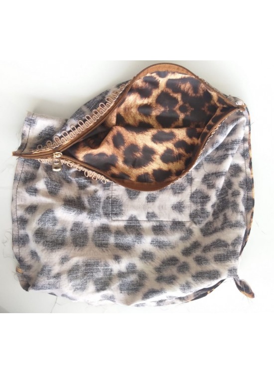 Çanta Aksesuar Leopar 38X38 Cm, Dikilmiş Halde, Fermuarlı Astar