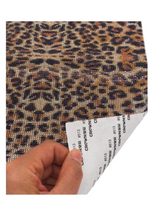 Çanta Aksesuar Leopar Desenli Taşlı 40x24 cm Kendiliğinden Yapışkanlı Plaka Sticker