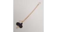 Çanta Aksesuar Light Gold Çiçekli Bulut Model Sarkaç Süs Siyah Renk
