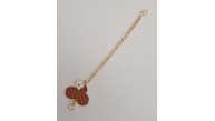 Çanta Aksesuar Light Gold Çiçekli Bulut Model Sarkaç Süs Taba Renk