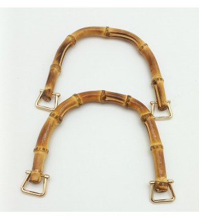 Çanta Aksesuar Light Gold Halkalı Gerçek Bambu Çanta Sapı 16X12 Cm