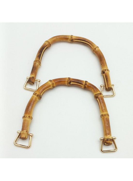 Çanta Aksesuar Light Gold Halkalı Gerçek Bambu Çanta Sapı 16X12 Cm