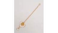 Çanta Aksesuar Light Gold Hardal Renk Çiçekli Sarkaç Süs