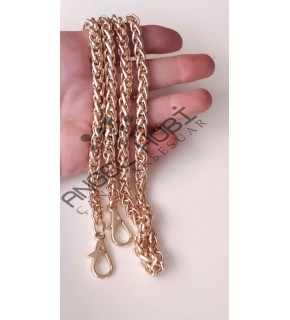 Çanta Aksesuar Light Gold Kalın Örgü Model Çanta Zinciri (100 cm)