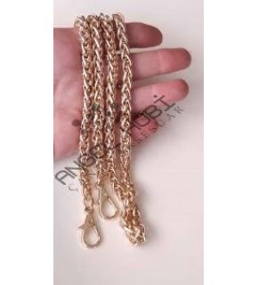 Çanta Aksesuar Light Gold Renk Kalın Örgü Model Çanta Zinciri (140 Cm)