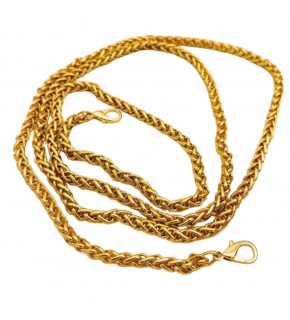 Çanta Aksesuar Light Gold Renk Kalın Örgü Model Çanta Zinciri (140 Cm)