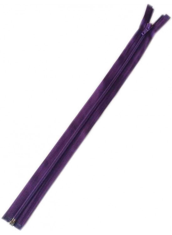 Çanta Aksesuar Mor Renk 40 Cm Plastik Diş Fermuar Fd2