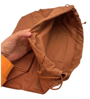 Çanta Aksesuar Örgü Çantaya Hazır Astar Tabanlı Büzgülü 22x12 cm Açık Kahve Renk