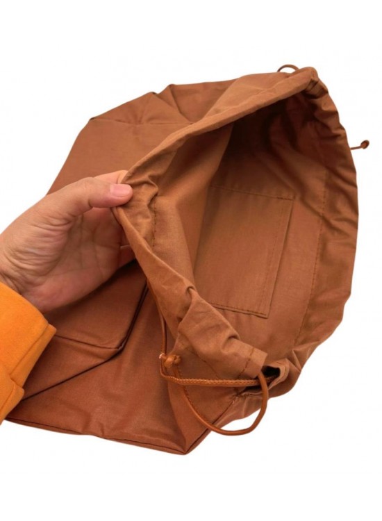 Çanta Aksesuar Örgü Çantaya Hazır Astar Tabanlı Büzgülü 22x12 cm Açık Kahve Renk