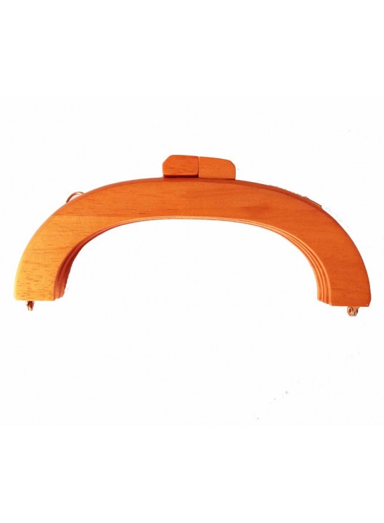 Çanta Aksesuar Oval Ahşap Burs Koyu Renk 20 Cm