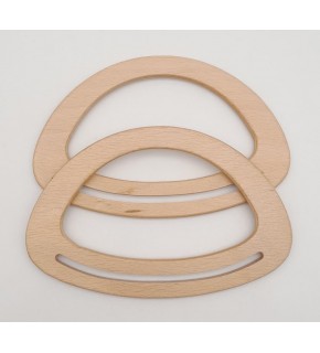 Çanta Aksesuar Oval Köprülü Model 13x20 cm Açık Ahşap Renk Ahşap Çanta Sapı