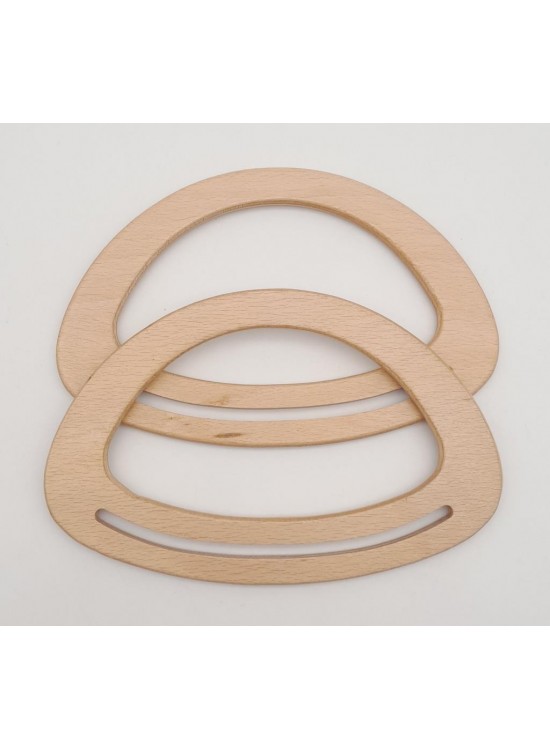 Çanta Aksesuar Oval Köprülü Model 13x20 cm Açık Ahşap Renk Ahşap Çanta Sapı