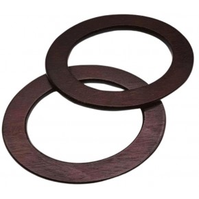 Çanta Aksesuar Oval Model 15x11 cm Kahve Renk Ahşap Çanta Sapı