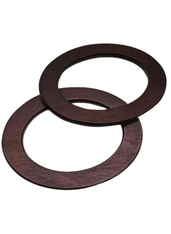 Çanta Aksesuar Oval Model 15x11 cm Kahve Renk Ahşap Çanta Sapı
