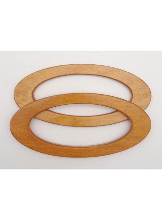 Çanta Aksesuar Oval Model 9x19.5 cm Ahşap Renk Ahşap Çanta Sapı