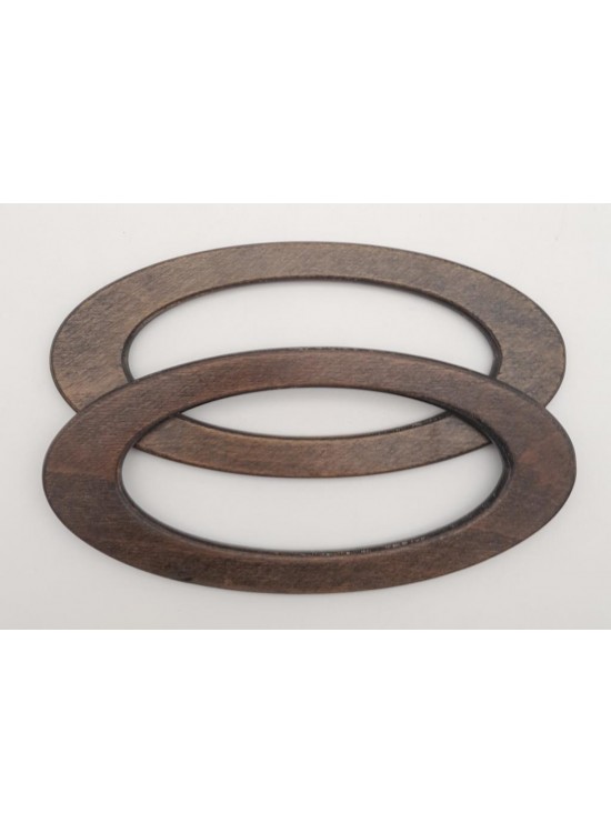 Çanta Aksesuar Oval Model 9x19.5 cm Haki Renk Ahşap Çanta Sapı