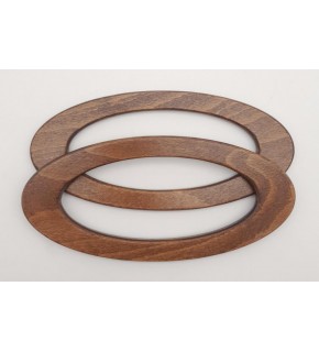 Çanta Aksesuar Oval Model 9x19.5 cm Koyu Ahşap Renk Ahşap Çanta Sapı