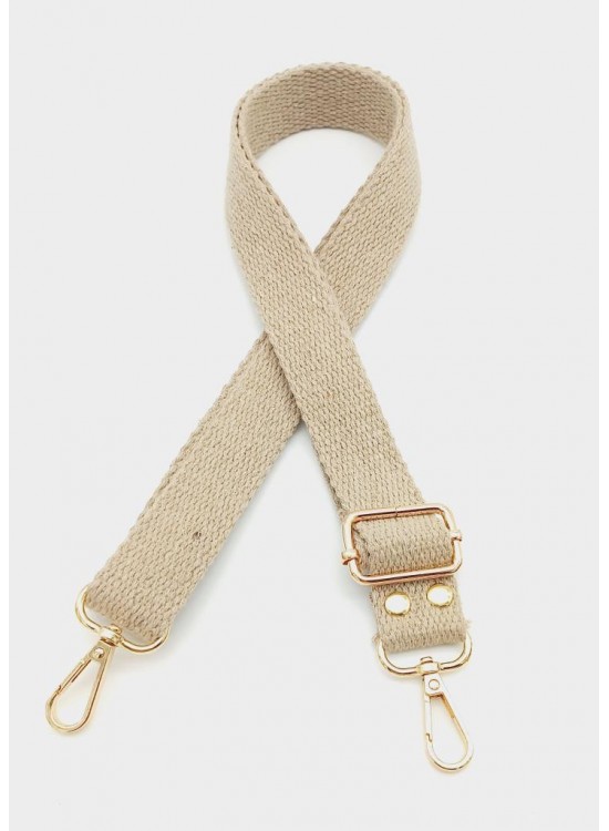 Çanta Aksesuar Pamuklu Kolon 120X3 Cm Bej Light Gold Metalli