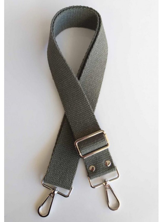 Çanta Aksesuar Pamuklu Kolon 120X4 Cm Gümüş Metal Haki