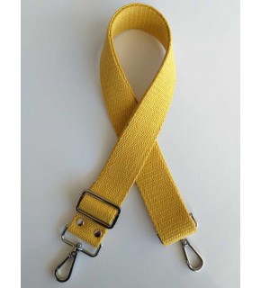 Çanta Aksesuar Pamuklu Kolon 120X4 Cm Gümüş Metal Hardal Sarı