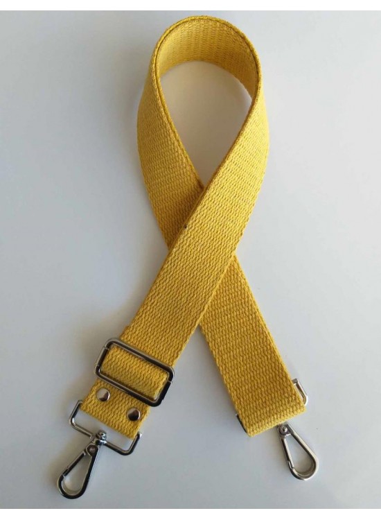 Çanta Aksesuar Pamuklu Kolon 120X4 Cm Gümüş Metal Hardal Sarı