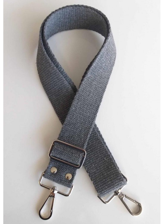 Çanta Aksesuar Pamuklu Kolon 120X4 Cm Gümüş Metal Koyu Gri