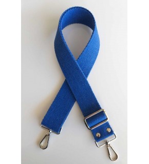 Çanta Aksesuar Pamuklu Kolon 120X4 Cm Gümüş Metal Saks Mavi