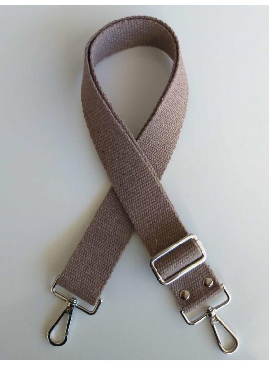 Çanta Aksesuar Pamuklu Kolon 120X4 Cm Gümüş Metal Vizon