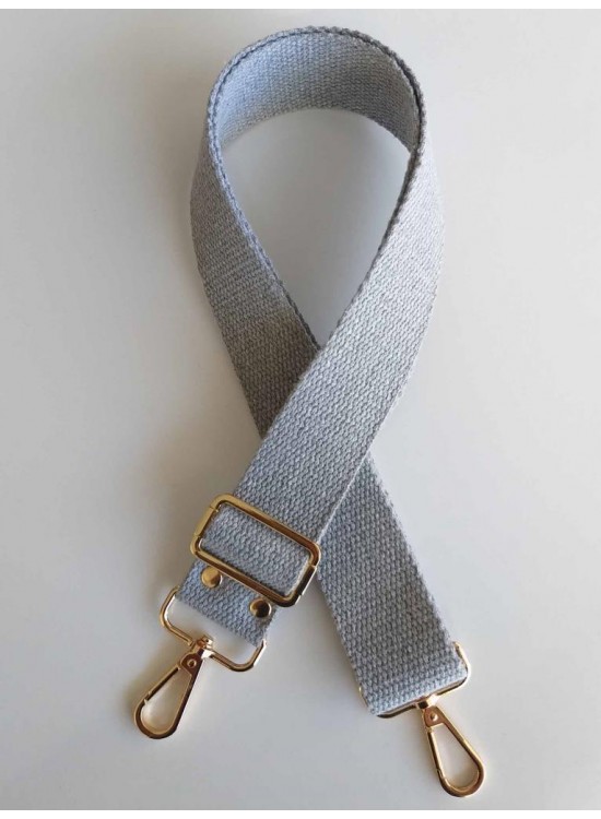 Çanta Aksesuar Pamuklu Kolon 120X4 Cm Light Gold Metal Açık Gri