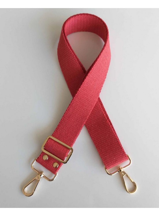 Çanta Aksesuar Pamuklu Kolon 120X4 Cm Light Gold Metal Kırmızı