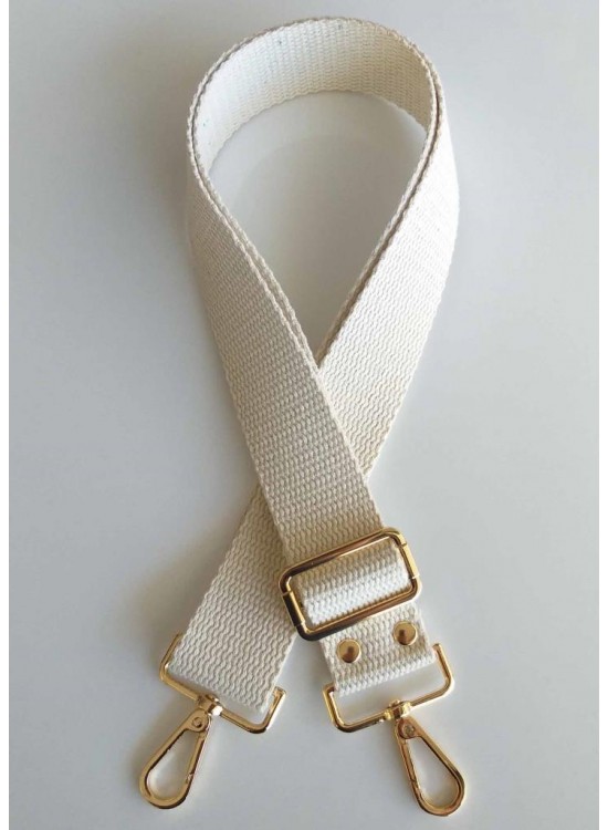 Çanta Aksesuar Pamuklu Kolon 120X4 Cm Light Gold Metal Krem Renk