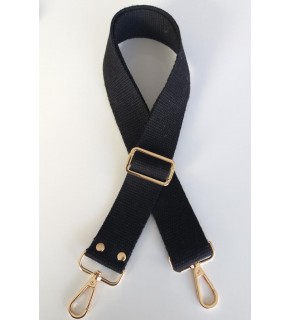 Çanta Aksesuar Pamuklu Kolon 120X4 Cm Light Gold Metal Siyah