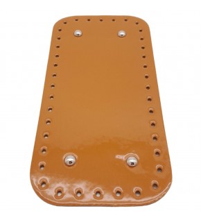 Çanta Aksesuar Parlak Rugan Deri 25x12 cm Dikdörtgen Çanta Tabanı Açık Taba Renk Gümüş Metalli