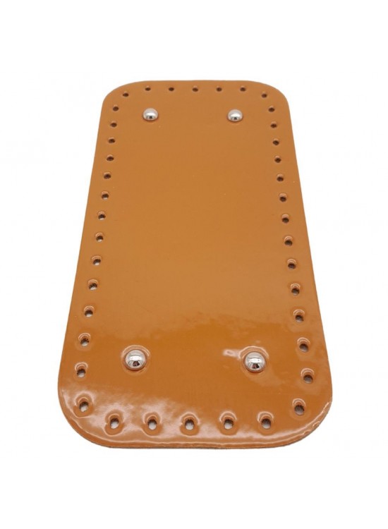 Çanta Aksesuar Parlak Rugan Deri 25x12 cm Dikdörtgen Çanta Tabanı Açık Taba Renk Gümüş Metalli