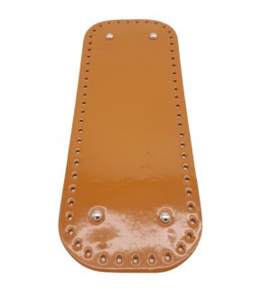 Çanta Aksesuar Parlak Rugan Deri 32x12 cm Dikdörtgen Çanta Tabanı Açık Taba Renk Gümüş Metalli