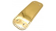 Çanta Aksesuar Parlak Rugan Deri 32x12 cm Dikdörtgen Çanta Tabanı Gold Renk Gümüş Metalli