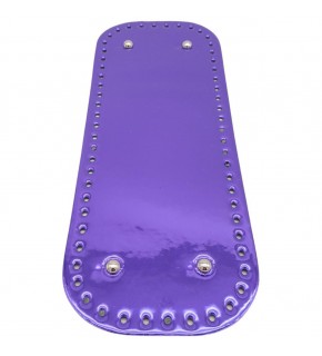 Çanta Aksesuar Parlak Rugan Deri 32x12 cm Dikdörtgen Çanta Tabanı Mor Renk Gümüş Metalli