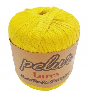 Çanta Aksesuar Pelur Lurex Simli Ribbon İp Sarı Renk