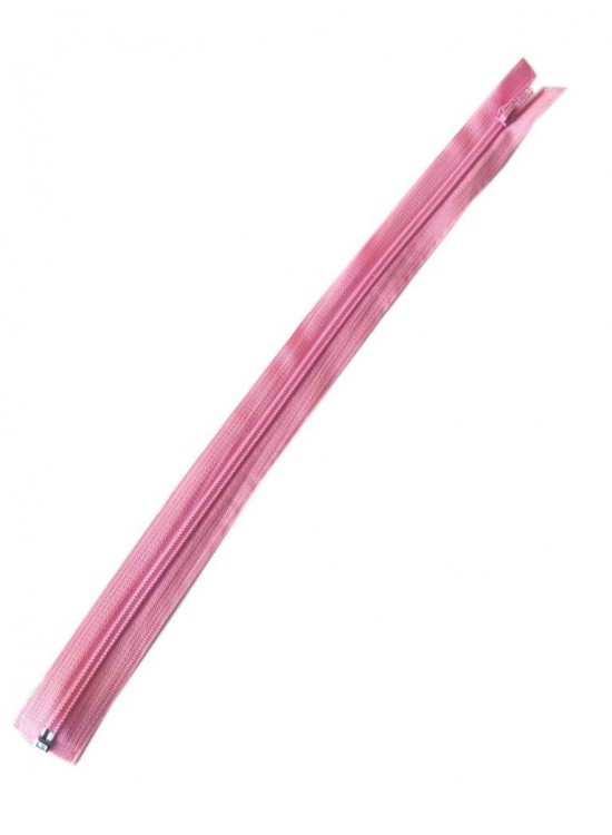 Çanta Aksesuar Pembe Renk 40 Cm Plastik Diş Fermuar Fd21