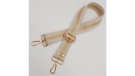 Çanta Aksesuar Polyester Kolon 120X4 Cm Bej Renk Simli Light Gold Metalli